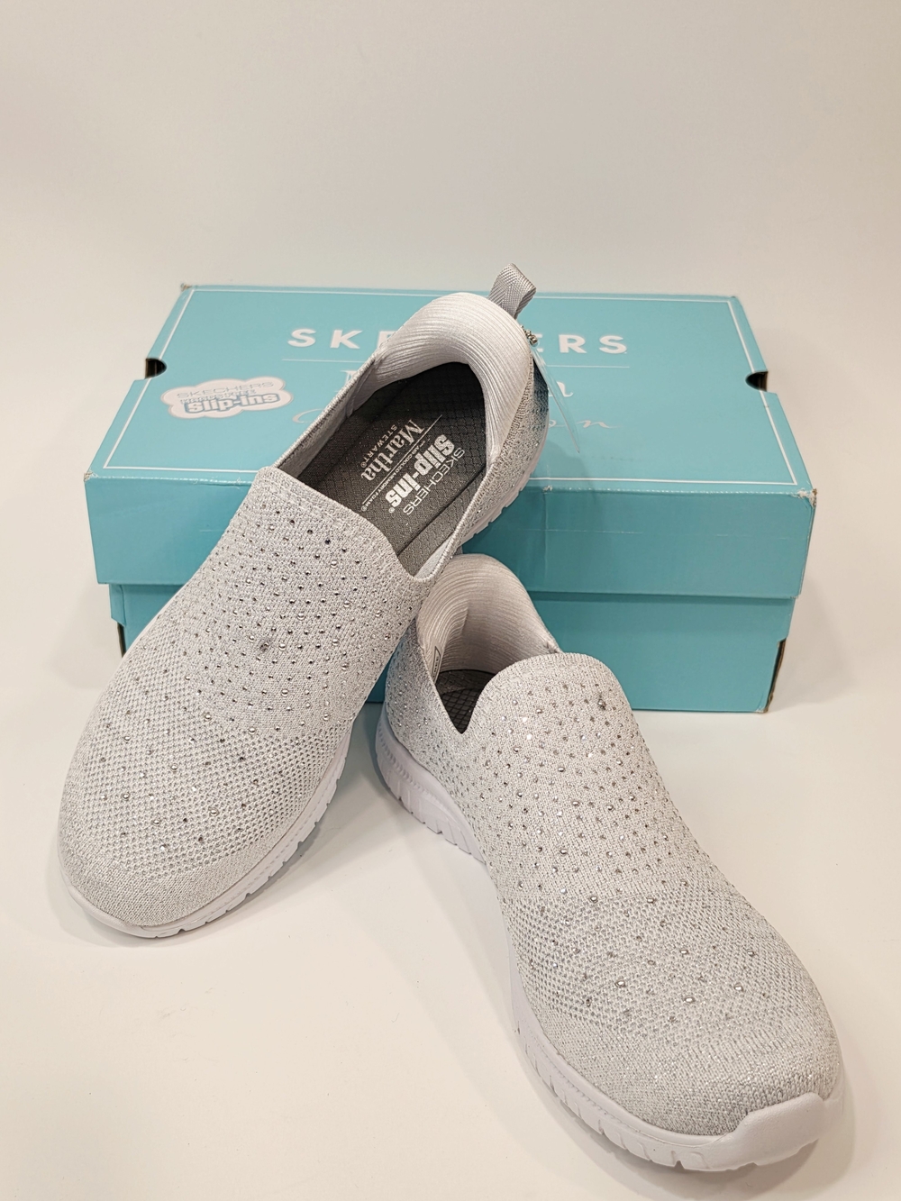 Skechers Hands Free Slip-ins Martha Stewart-Virtue-Icon White Sneakers